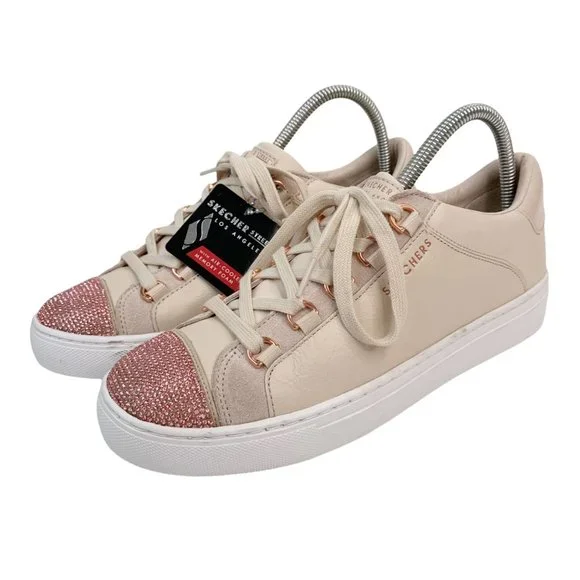 *SOLD* Skechers Street Womens Size 8.5 Los Angeles Pink Sneakers Sparkly Leather - Picture 4 of 15